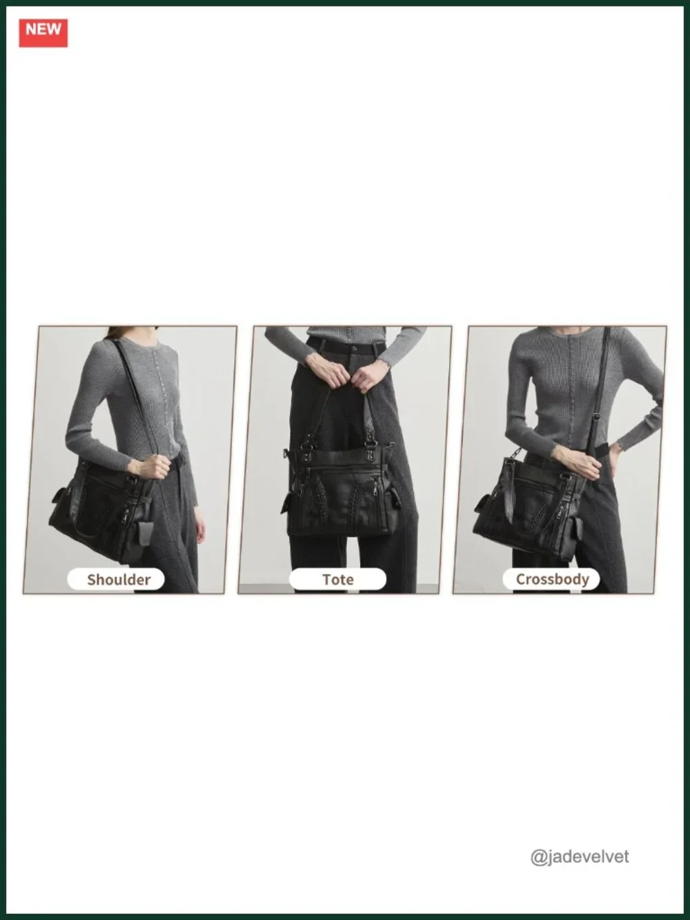 Vegan Leather Hobo Bag Women Shoulder Tote Crossbody Purse with Detachable